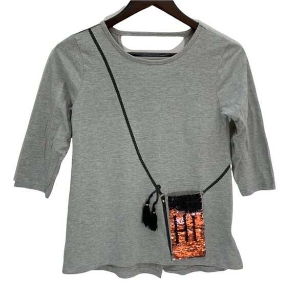 jessica Simpson Collectible Grey T-shirt w/Cell Phone Pocket Sz S - Picture 5 of 10